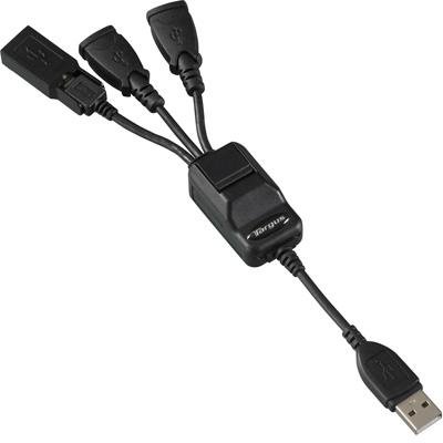 Targus 4-Port USB 2.0 Bend-A-Hub with Mini-USB Adapter ACH103US1 (Black)