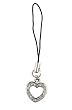 Cell Phone Charm - C3 - Strap Style - Crystal Heart ~ Clear