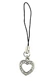 Cell Phone Charm - C3 - Strap Style - Crystal Heart ~ Clear
