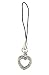 Jewelry : Cell Phone Charm - C3 - Strap Style - Crystal Heart ~ Clear