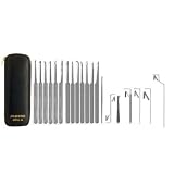 Twenty Piece Lock Pick Set With Metal Handles