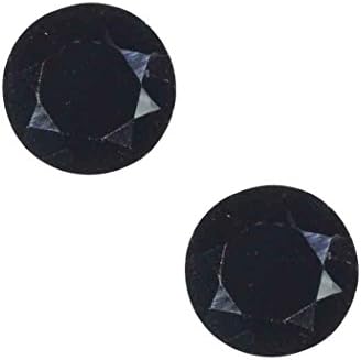 2 Black Spinel Rounds Unset Faceted 8mm (2)