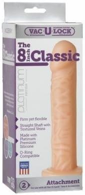 Bundle Package Of VAC U LOCK ATTACHMENT CLASSIC 8 WHITE And a Bottle of 1.7 -oz iLube Personal Silicone Lubricant by Doc Johnson Novelties