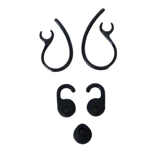 Black Ear Hook Ear Bud Gels Set for EASYGO / EASYCALL / CLEAR / TALK Bluetooth Headset