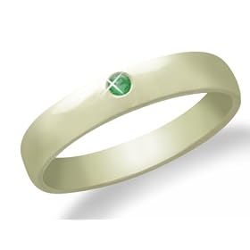 Buy 10k White or Yellow Gold Emerald Solitaire Ring by Amazon.com Collection