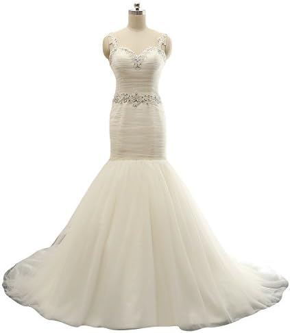 KISSBRIDAL Women's Sweetheart Prom Gown Bridal Wedding Dresses Size 12 White