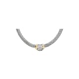 14K Yellow Gold and Sterling Silver 1/2 ct. Diamond Necklace - 18.5''