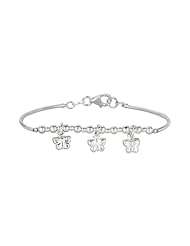 .925 Sterling Silver Childrens Rhodium Charm Bracelet 5.5"