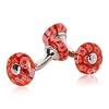 Red Millefiore Venetian Glass Double-Sided Silver Cufflinks
