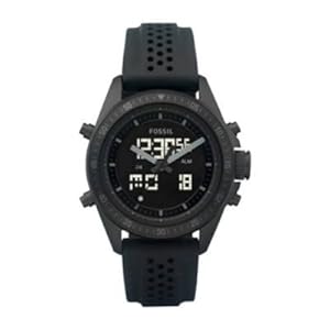 Fossil Men's BQ9414 Silicone Analog-Digital with Black Dial Watch (Watch)