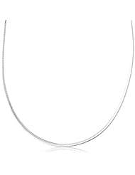 Sterling Silver 2mm Omega Chain Necklace, 18"