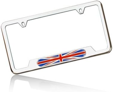 Union Jack License Plate Frame - Polished Stainless Steel