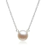 Dogeared I Love Mom 8mm White Freshwater Pearl Neck