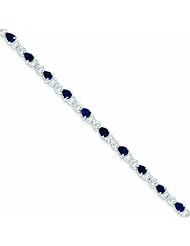 Genuine .925 Sterling Silver Sapphire And Diamond Bracelet 4.6 Grams . 100% Satisfaction Guaranteed.
