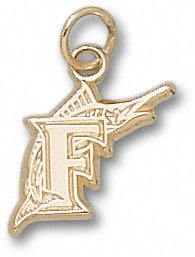 Florida Marlins 10K Gold ''F'' 1/2'' Pendant