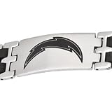 Stainless Steel San Diego Chargers Rubber Logo ID Bracelet