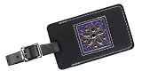 Purple Gem Flower Leather Luggage Tag