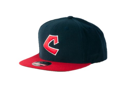 MLB Men's Cleveland Indians Cooperstown 400 Snapback Cap (Navy/Red, Adjustable)