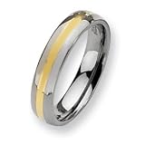 Titanium 14k Gold Inlay 5mm Polished Band TB221-9
