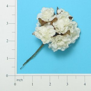 Bridal Fabric Flowers Pack of 6