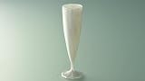 20 flutes à champagne plastiques jetables couleur blanc nacré