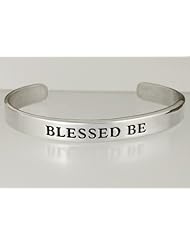 Heavy Weight "Blessed Be" on a Sterling Silver Cuff Bracelet