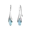 Calla Lily Aquamarine Cubic Zirconia Drop Platinum Overlay CAREFREE Sterling Silver Hook Earrings