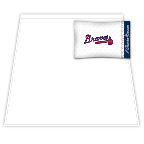 Atlanta Braves White Twin Sheet Set