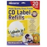 20-labels White Photo Gloss CD Labels 1440dpi for Inkjets