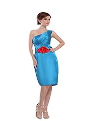 Taffeta Knee Length One Shoulder Mother-of-the-Bride Dress 