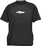 31K aBgDmyL. SL160  M16 Machine Gun w/ Grenade Launcher Logo Kids T Shirt Youth XL White