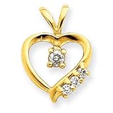 14k Moissanite heart pendant