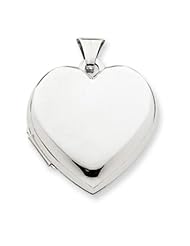 14k Gold White Gold Polished Heart-Shaped Domed Locket