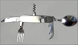 6 in 1 Camping Tool (4 Detachable Knife, Spoon, Fork, Corkscrew, Bottle Opener, Knife, Can Opener)