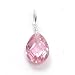 Sterling Silver Pink Briolette Single Drop 8.5x12mm Pendant