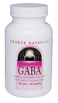 Source Naturals - Gaba (Gamma-Aminobutyric Acid), 750 mg, 180 tablets