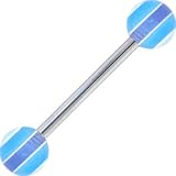 BASEBALL BLUE Barbell Tongue Ring