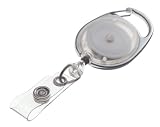 GBC BadgeMates Translucent Carabiner Badge Reels, Clear, 2 Reels per Pack (3747483)