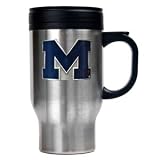 Michigan Wolverines 16oz Stainless Steel Travel Mug NCAA College Athletics