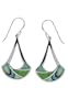 Boma Sterling Silver Abalone, Green Turquoise and Green Mother-of-Pearl Open Teardrop Earring