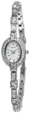 Bulova Women's Ladies Crystal Case 96T49 Silver Brass Quartz Watch with White Dial