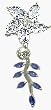 Sapphire Blue flower belly button ring