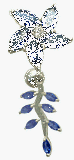 Sapphire Blue flower belly button ring