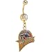NBA Golden State WARRIORS Double Crystalline Gem Gold Belly Ring