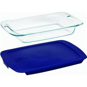 Pyrex  Easy Grab 3-qt Oblong with Blue Plastic Cover