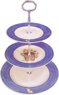 Wedgwood Sarahs Garden 3 Tier Cake Stand Blue