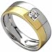 0.10Ct.T.W. Round Brilliant Cut Diamonds, 14Kt. Two Tone Gold. Men's Diamond Ring
