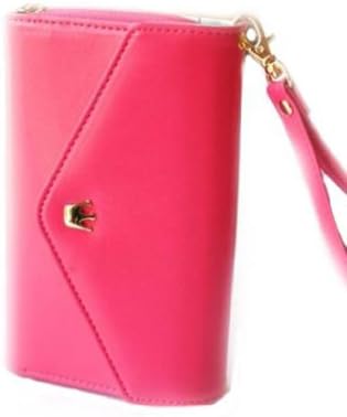Wallet Multipurpose Card Coin Wallet Phone Case Purse For Iphone 4 4s 5 Galaxy s3 s4-Rose Pink