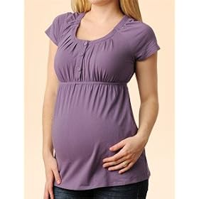 Buy A Pea in the Pod: Short Sleeve Scoop Neck Button Detail Maternity T Shirt by A Pea in the Pod