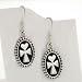 Sterling Silver Heart Peace Ankh Oval Cross Earrings